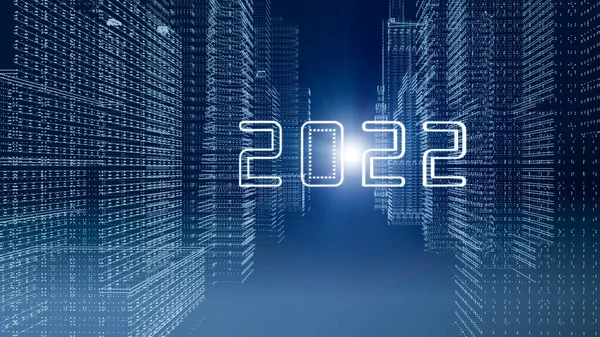 Painel Mundo Inteligente 2022 Fundo Conceito Tendência Tecnológica Futurista Inteligência — Fotografia de Stock