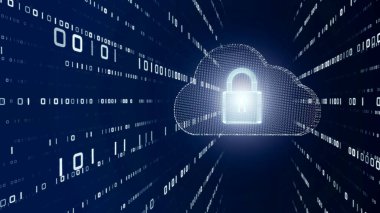 Dijital dönüşüm ve bulut hesaplama veri merkezi kavramı. 3B illüstrasyon.