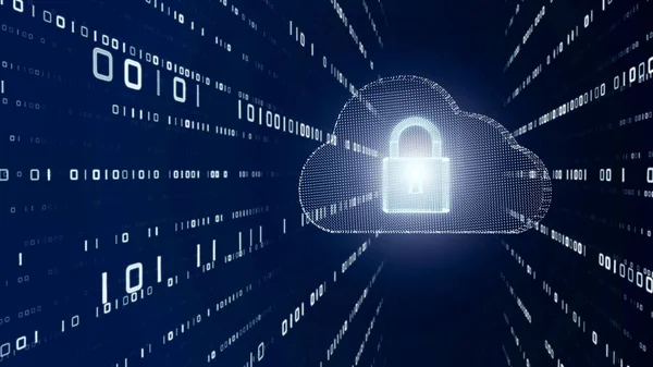 Dijital dönüşüm ve bulut hesaplama veri merkezi kavramı. 3B illüstrasyon.