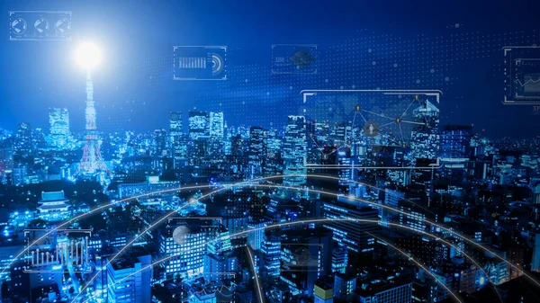 Dijital dönüşüm ve bulut hesaplama veri merkezi kavramı. 3B illüstrasyon.