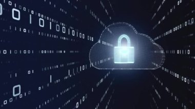 Dijital dönüşüm ve bulut hesaplama veri merkezi kavramı. 3B illüstrasyon.