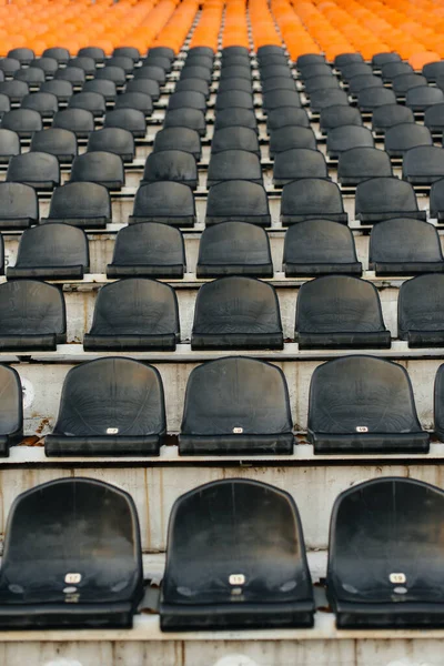 Prázdné Stánky Místa Pro Fanoušky Fanoušky Venkovním Stadionu Nedostatek Fanoušků — Stock fotografie