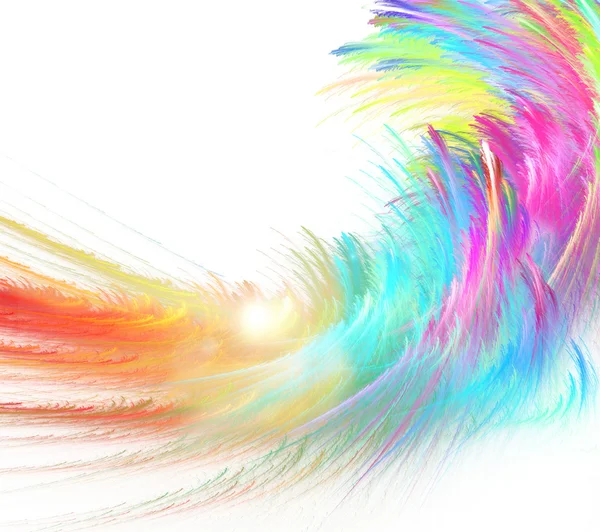 Abstraktní barevné fraktální nadýchané vlna na bílém pozadí — Stock fotografie