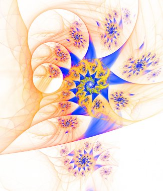 Beyaz renkli sarmal fractal