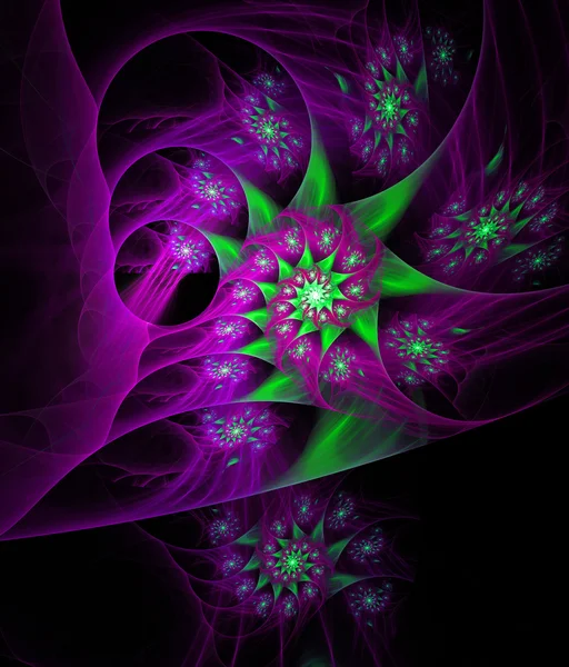 炫彩紫抽象分形图 — 图库照片