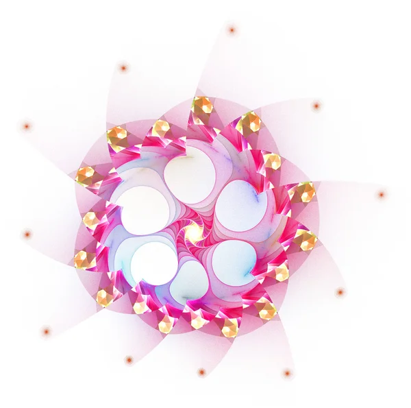 Forma de flor rosa ilustración fractal en blanco — Foto de Stock