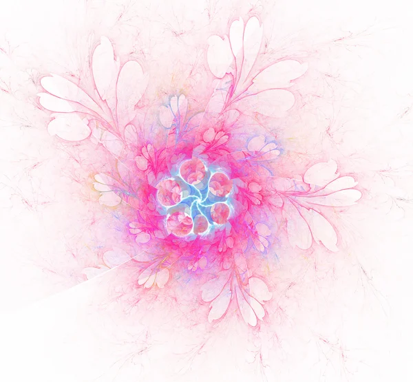 Pink flower form fractal illustration on white — Stock Photo, Image