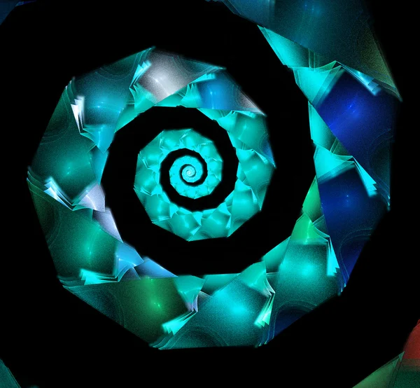 Brillante azul espiral fractal fondo ilustración — Foto de Stock