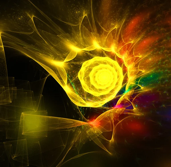 Yellow abstract fractal illustration — Stock Photo, Image