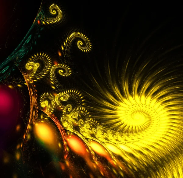 Yellow abstract fractal illustration — Stock Photo, Image