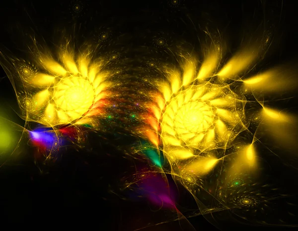 Ilustração fractal abstrato amarelo — Fotografia de Stock