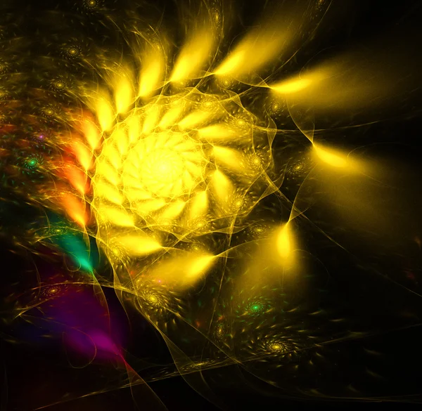 Жёлтая абстрактная фрактальная иллюстрация — стоковое фото