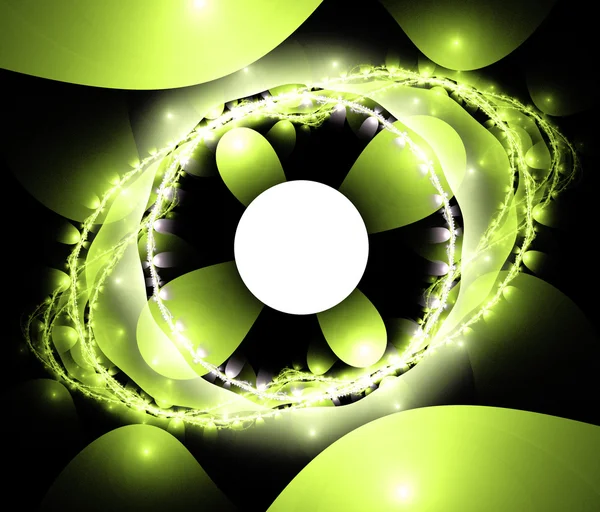 Yeşil renkli arka alan fraktal ışıkları ile — Stok fotoğraf