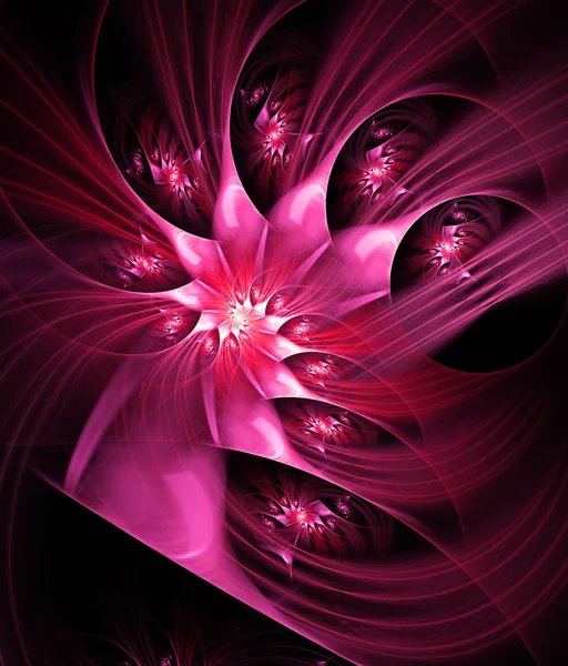 Cores vermelhas espirais fractal ilustração — Fotografia de Stock