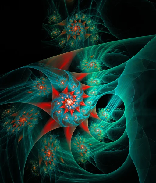 Green red fractal — Stok fotoğraf