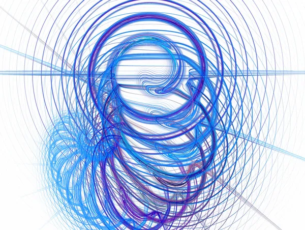 Bright blue spiral fractal background illustration — Stock Photo, Image