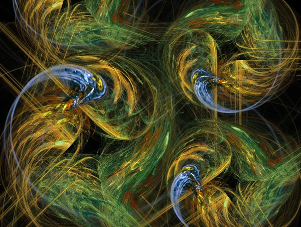Ilustração fractal abstrata em cores amarelas — Fotografia de Stock