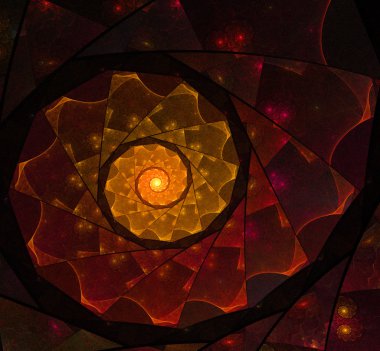 fantezi turuncu arka plan illüstrasyon fraktal ayrıntılı