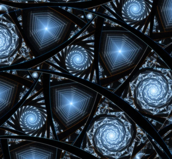 Fondo de ilustración fractal detallada azul — Foto de Stock