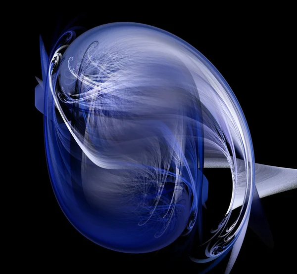 ブルーの詳細なフラクタル イラスト背景 — ストック写真