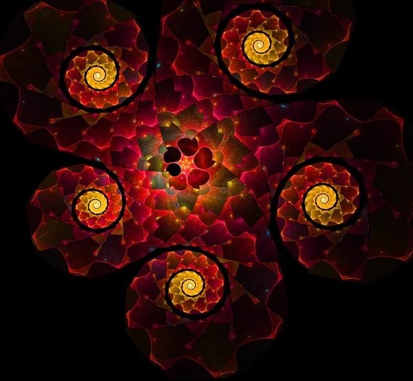Fantasia fundo laranja ilustração detalhado fractal — Fotografia de Stock