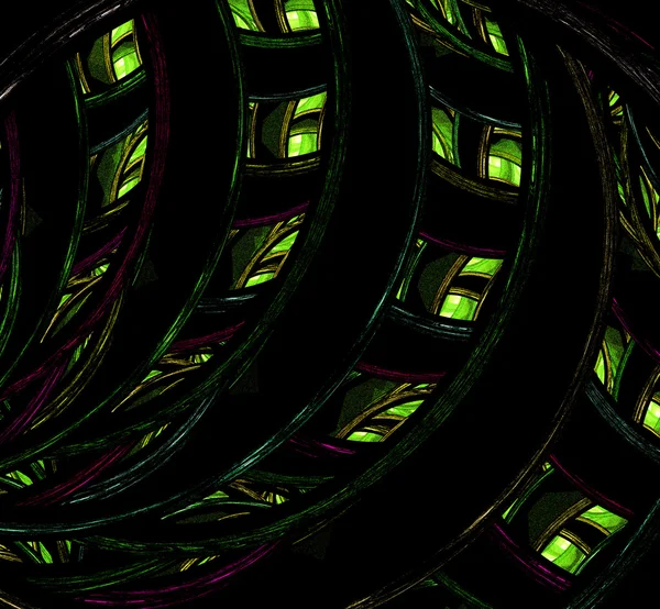 Fantasía verde fondo fractal ilustración detallada —  Fotos de Stock