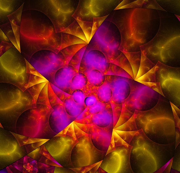 Violeta fractal fundo ilustração colorido no preto backgro — Fotografia de Stock