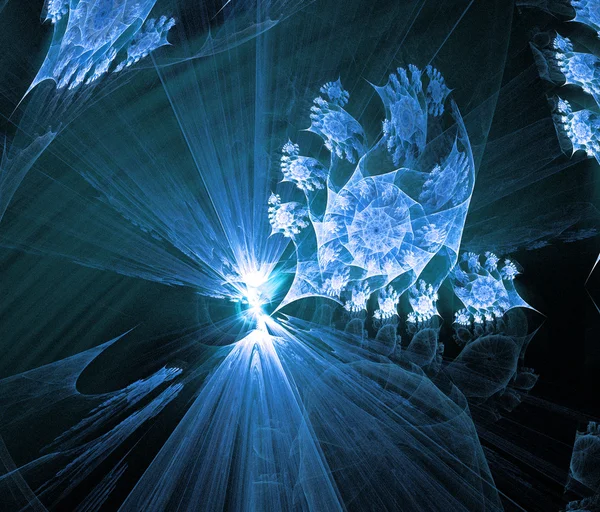 Fundo de ilustração fractal detalhado azul — Fotografia de Stock