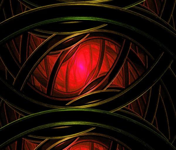 Colores rojos espirales ilustración fractal — Foto de Stock