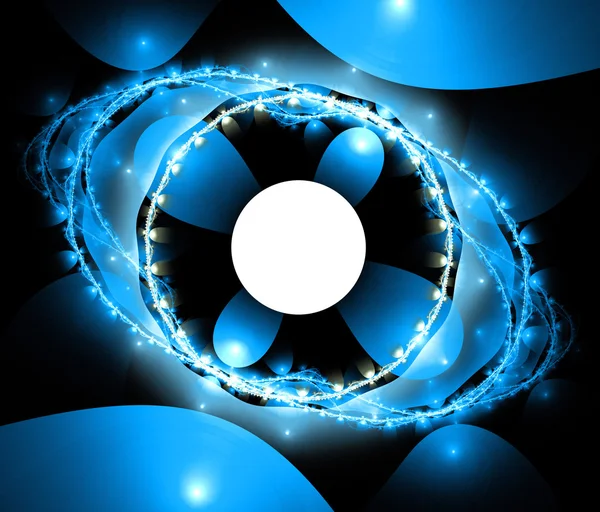Fraktal niebieski spirala kolorowy na białym tle — Zdjęcie stockowe