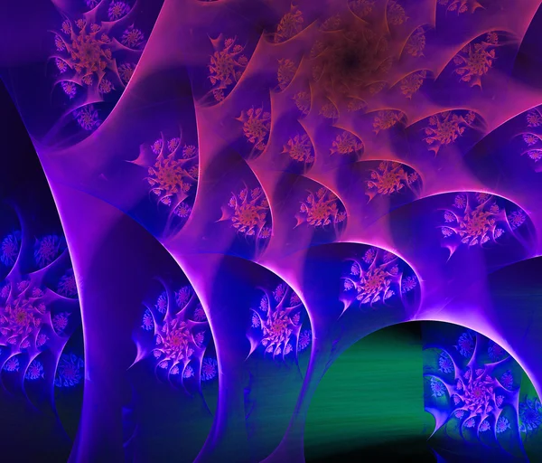 明るい紫抽象的なフラクタルの図 — ストック写真