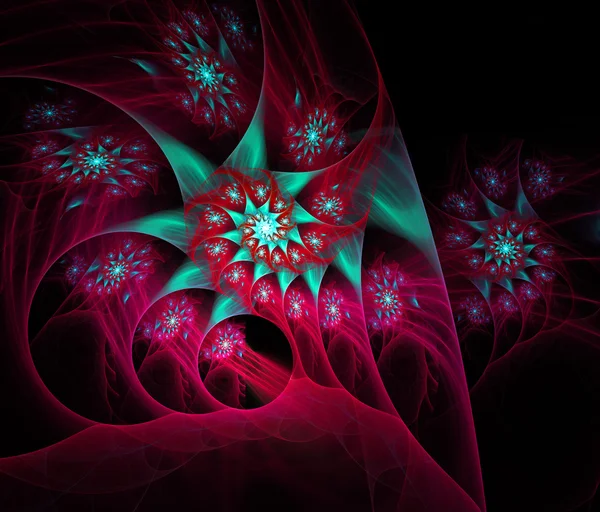 Rode spiralen fractal illustratie — Stockfoto