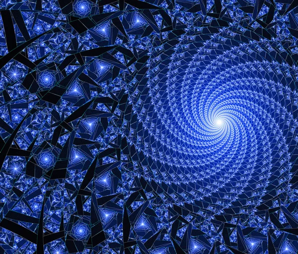 Blauwe spiralen fractal illustratie — Stockfoto