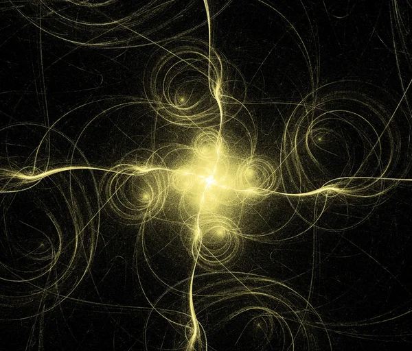Gele spiralen fractal illustratie — Stockfoto