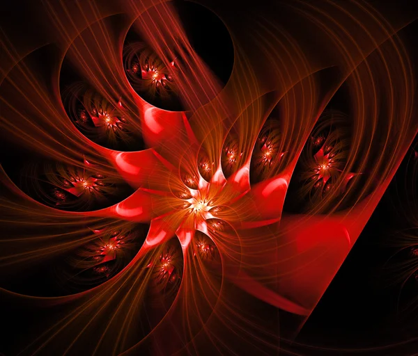 Colores rojos espirales ilustración fractal —  Fotos de Stock