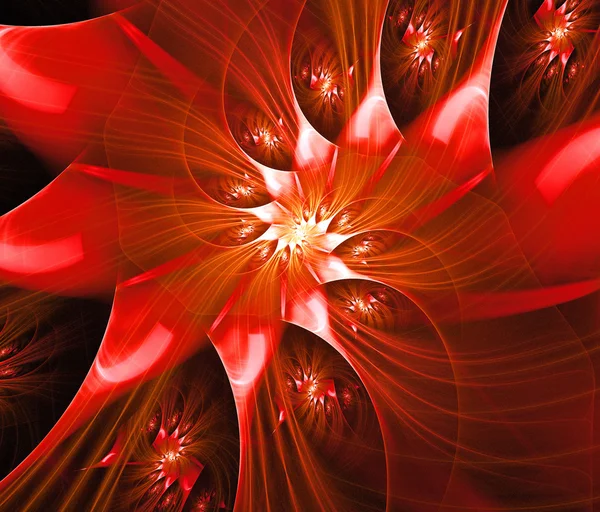 Kırmızı renk spiraller fraktal illüstrasyon — Stok fotoğraf