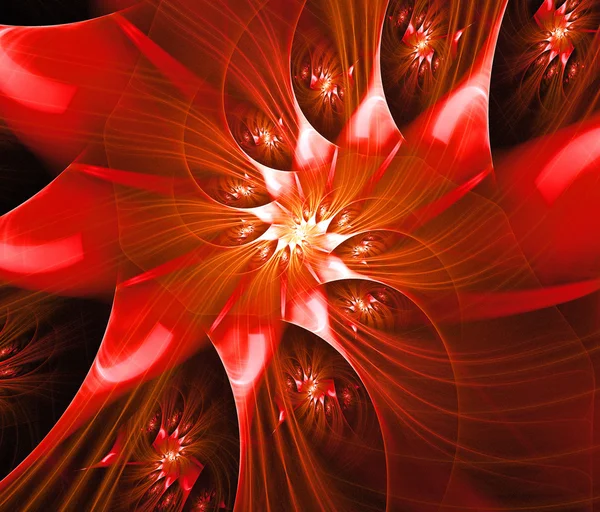 Red colors spirals fractal illustration — Stock Photo, Image