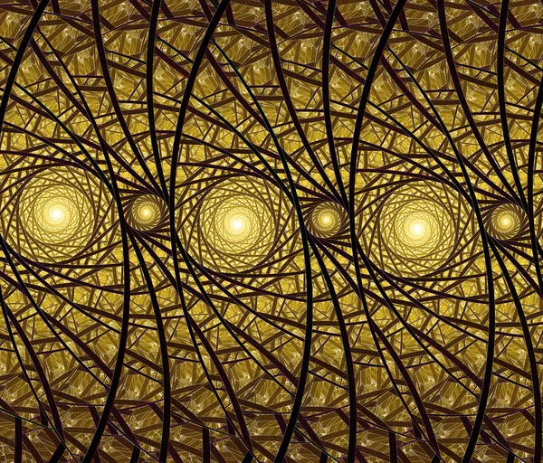 Gouden spiralen fractal illustratie — Stockfoto