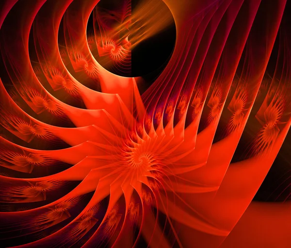 Colores rojos espirales ilustración fractal — Foto de Stock