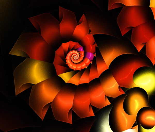 Espiral fundo brilhante fractal gerado — Fotografia de Stock