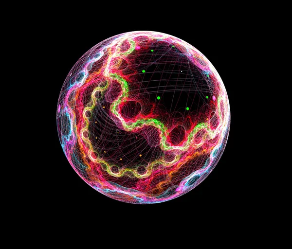 Abstract fractal illustration as a globe — Stock Photo, Image