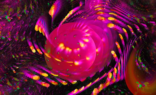 Ilustrasi fraktal abstrak ungu terang — Stok Foto