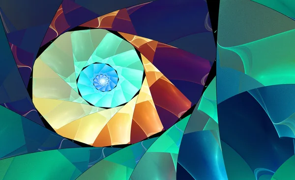 Espiral brillante fondo fractal generado — Foto de Stock