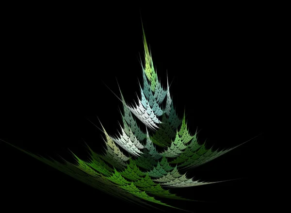 Digital green leaves on black background — Stock Photo, Image