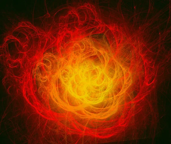 Siyah zemin üzerine kırmızı gül fractal — Stok fotoğraf