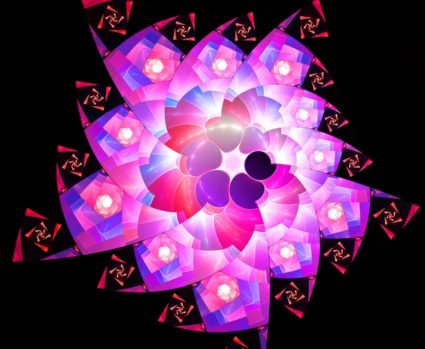 Fundo fractal violeta ilustração colorida sobre fundo preto — Fotografia de Stock