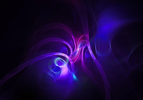 Blue abstract fractal illustrations with black background — Stock Photo, Image