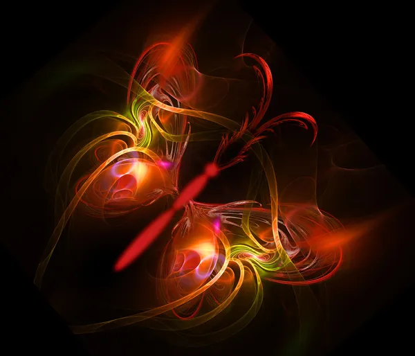 soyut illüstrasyon kelebek renkli resimde siyah arka plan üzerine