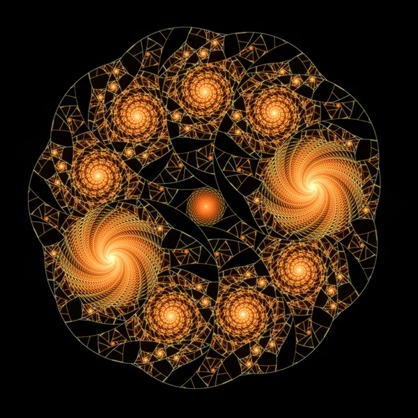 Αφηρημένη πορτοκαλί και κίτρινο fractal εικονογράφηση — Φωτογραφία Αρχείου