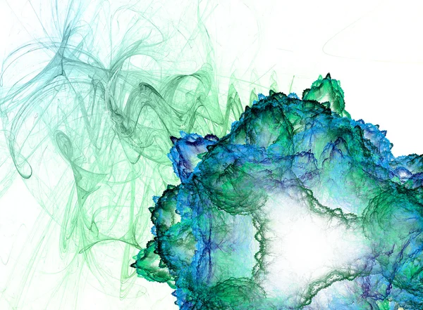 Flor fractal abstracta verde sobre fondo blanco —  Fotos de Stock